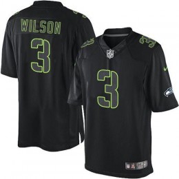Seattle Seahawks #3 Russell Wilson Black Men's Stitched NFL Impact Limited Jersey
