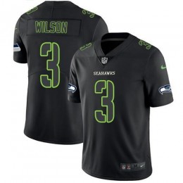 Seattle Seahawks #3 Russell Wilson Black Men's Stitched NFL Limited Rush Impact Jersey
