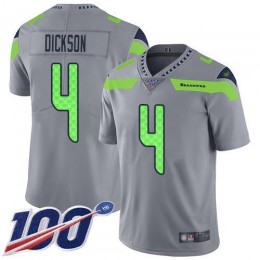 Seattle Seahawks #4 Michael Dickson Gray Men's Stitched NFL Limited Inverted Legend 100th Season Jersey