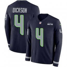 Seattle Seahawks #4 Michael Dickson Steel Blue Team Color Men's Stitched NFL Limited Therma Long Sleeve Jersey