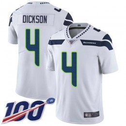 Seattle Seahawks #4 Michael Dickson White Men's Stitched NFL 100th Season Vapor Limited Jersey
