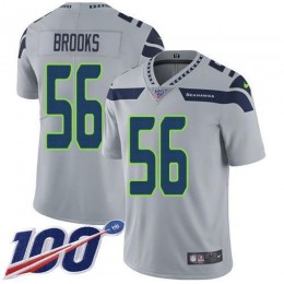 Seattle Seahawks #56 Jordyn Brooks Grey Alternate Men's Stitched NFL 100th Season Vapor Untouchable Limited Jersey