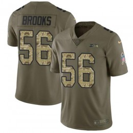 Seattle Seahawks #56 Jordyn Brooks Olive/Camo Men's Stitched NFL Limited 2017 Salute To Service Jersey