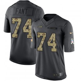 Seattle Seahawks #74 George Fant Black Men's Stitched NFL Limited 2016 Salute to Service Jersey