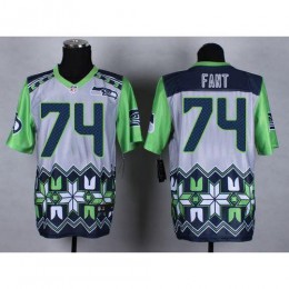 Seattle Seahawks #74 George Fant Grey Men's Stitched NFL Elite Noble Fashion Jersey