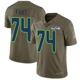 Seattle Seahawks #74 George Fant Olive Men's Stitched NFL Limited 2017 Salute to Service Jersey