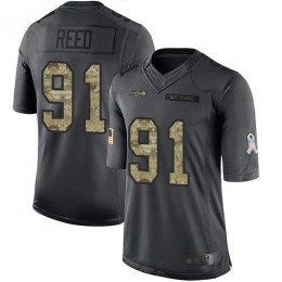 Seattle Seahawks #91 Jarran Reed Black Men's Stitched NFL Limited 2016 Salute to Service Jersey