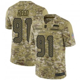 Seattle Seahawks #91 Jarran Reed Camo Men's Stitched NFL Limited 2018 Salute To Service Jersey