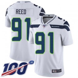 Seattle Seahawks #91 Jarran Reed White Men's Stitched NFL 100th Season Vapor Limited Jersey