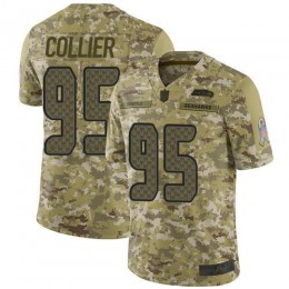 Seattle Seahawks #95 L.J. Collier Camo Men's Stitched NFL Limited 2018 Salute To Service Jersey