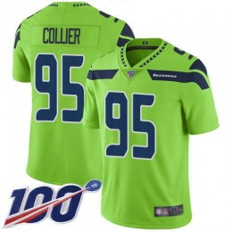 Seattle Seahawks #95 L.J. Collier Green Men's Stitched NFL Limited Rush 100th Season Jersey
