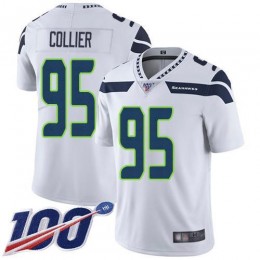 Seattle Seahawks #95 L.J. Collier White Men's Stitched NFL 100th Season Vapor Limited Jersey