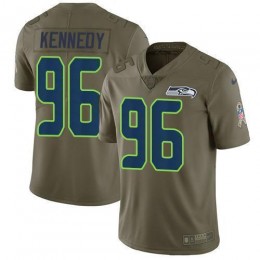 Seattle Seahawks #96 Cortez Kennedy Olive Men's Stitched NFL Limited 2017 Salute to Service Jersey