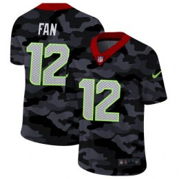 Seattle Seahawks #12 Fan Men's 2020 Black CAMO Vapor Untouchable Limited Stitched NFL Jersey