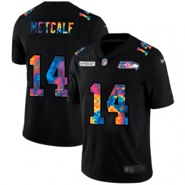 Seattle Seahawks #14 DK Metcalf Men's Multi-Color Black 2020 NFL Crucial Catch Vapor Untouchable Limited Jersey