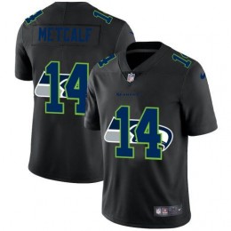 Seattle Seahawks #14 DK Metcalf Men's Team Logo Dual Overlap Limited NFL Jersey Black