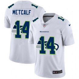 Seattle Seahawks #14 DK Metcalf White Men's Team Logo Dual Overlap Limited NFL Jersey