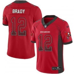 Buccaneers #12 Tom Brady Red Team Color Men's Stitched NFL Limited Rush Drift Fashion Jersey