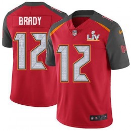 Buccaneers #12 Tom Brady Red Team Color Men's Super Bowl LV Bound Stitched NFL Vapor Untouchable Limited Jersey