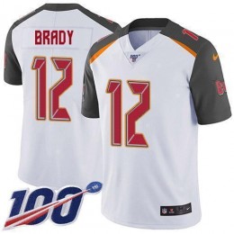 Buccaneers #12 Tom Brady White Men's Stitched NFL 100th Season Vapor Untouchable Limited Jersey