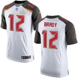 Buccaneers #12 Tom Brady White Men's Super Bowl LV Bound Stitched NFL New Elite Jersey