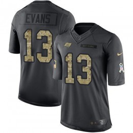 Buccaneers #13 Mike Evans Black Men's Stitched NFL Limited 2016 Salute To Service Jersey