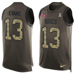Buccaneers #13 Mike Evans Green Men's Stitched NFL Limited Salute To Service Tank Top Jersey