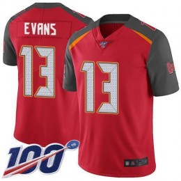 Buccaneers #13 Mike Evans Red Team Color Men's Stitched NFL 100th Season Vapor Limited Jersey