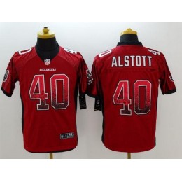 Buccaneers #40 Mike Alstott Red Team Color Men's Stitched NFL Elite Drift Fashion Jersey