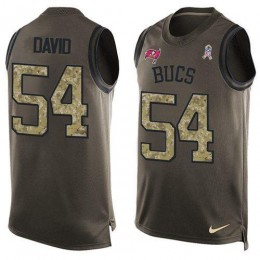Buccaneers #54 Lavonte David Green Men's Stitched NFL Limited Salute To Service Tank Top Jersey