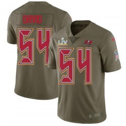 Buccaneers #54 Lavonte David Olive Men's Super Bowl LV Bound Stitched NFL Limited 2017 Salute To Service Jersey