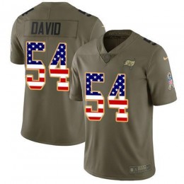 Buccaneers #54 Lavonte David Olive/USA Flag Men's Stitched NFL Limited 2017 Salute To Service Jersey