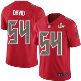 Buccaneers #54 Lavonte David Red Men's Super Bowl LV Bound Stitched NFL Limited Rush Jersey