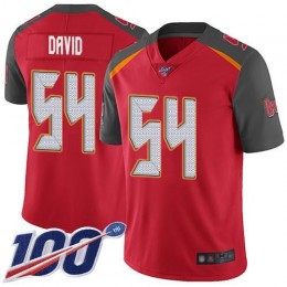 Buccaneers #54 Lavonte David Red Team Color Men's Stitched NFL 100th Season Vapor Limited Jersey