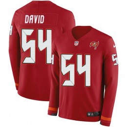 Buccaneers #54 Lavonte David Red Team Color Men's Stitched NFL Limited Therma Long Sleeve Jersey