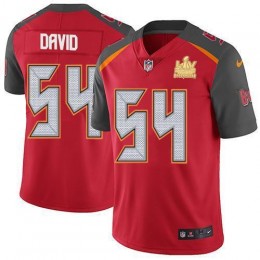 Buccaneers #54 Lavonte David Red Team Color Men's Super Bowl LV Champions Patch NFL Vapor Untouchable Limited Jersey