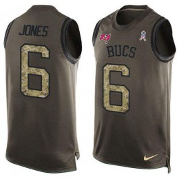 Buccaneers #6 Julio Jones Green Men's Stitched NFL Limited Salute To Service Tank Top Jersey