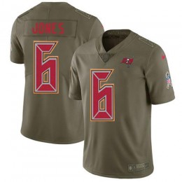 Buccaneers #6 Julio Jones Olive Men's Stitched NFL Limited 2017 Salute To Service Jersey