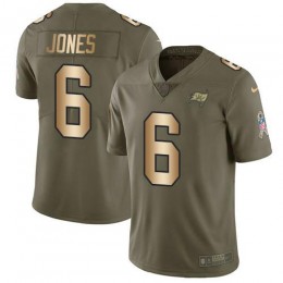 Buccaneers #6 Julio Jones Olive/Gold Men's Stitched NFL Limited 2017 Salute To Service Jersey