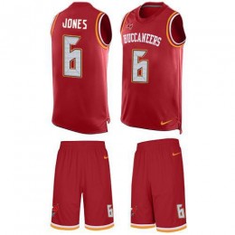 Buccaneers #6 Julio Jones Red Team Color Men's Stitched NFL Limited Tank Top Suit Jersey
