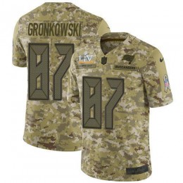 Buccaneers #87 Rob Gronkowski Camo Men's Super Bowl LV Bound Stitched NFL Limited 2018 Salute To Service Jersey