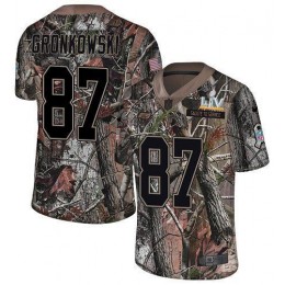Buccaneers #87 Rob Gronkowski Camo Men's Super Bowl LV Bound Stitched NFL Limited Rush Realtree Jersey
