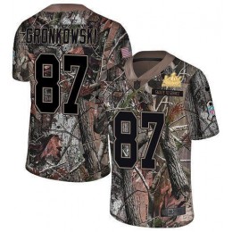 Buccaneers #87 Rob Gronkowski Camo Men's Super Bowl LV Champions Patch Stitched NFL Limited Rush Realtree Jersey