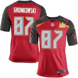 Buccaneers #87 Rob Gronkowski Red Team Color Men's Super Bowl LV Champions Patch Stitched NFL Vapor Untouchable Elite Jersey