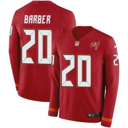 Tampa Bay Buccaneers #20 Ronde Barber Red Team Color Men's Stitched NFL Limited Therma Long Sleeve Jersey