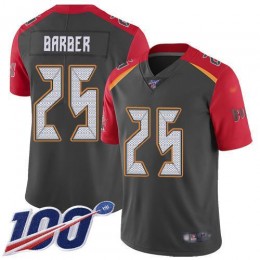 Tampa Bay Buccaneers #25 Peyton Barber Gray Men's Stitched NFL Limited Inverted Legend 100th Season Jersey