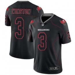Tampa Bay Buccaneers #3 Jameis Winston Lights Out Black Men's Stitched NFL Limited Rush Jersey