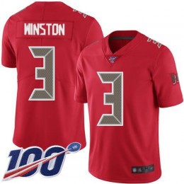 Tampa Bay Buccaneers #3 Jameis Winston Red Men's Stitched NFL Limited Rush 100th Season Jersey