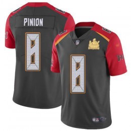 Tampa Bay Buccaneers #8 Bradley Pinion Gray Men's Super Bowl LV Champions Patch Stitched NFL Limited Inverted Legend Jersey