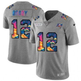 Tampa Bay Buccaneers #12 Tom Brady Men's Multi-Color 2020 NFL Crucial Catch NFL Jersey Greyheather